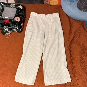 H&M Cream Pinstripe Trousers